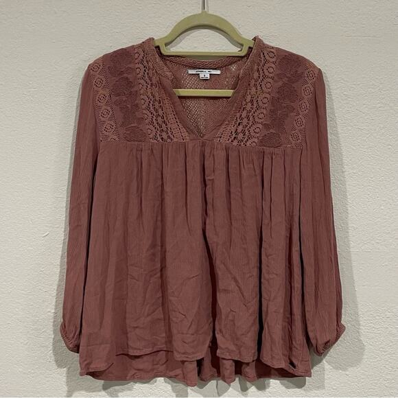 O’NEILL Mauve long Sleeve Lacy Blouse Size Small - Picture 1 of 8